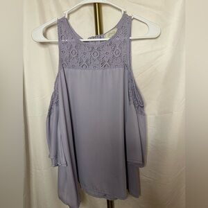 Soulmates Purple Off Shoulder Tank Sleeve Blouse Size M